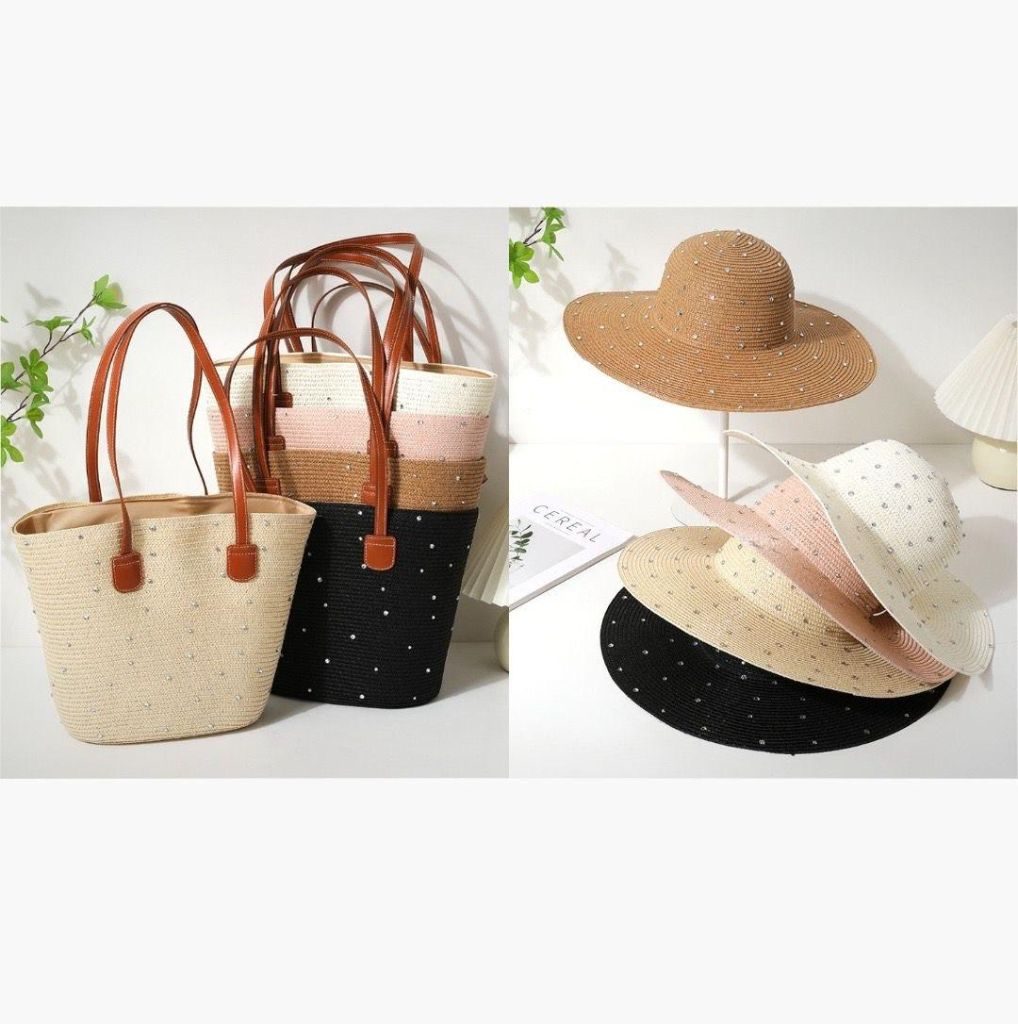 Straw Hat and Bag Set
