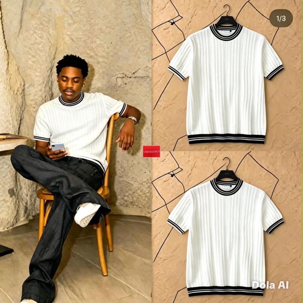 Premium Monochrome Ribbed Tee — clean, classy, and perfect for your men’s fashion collection.