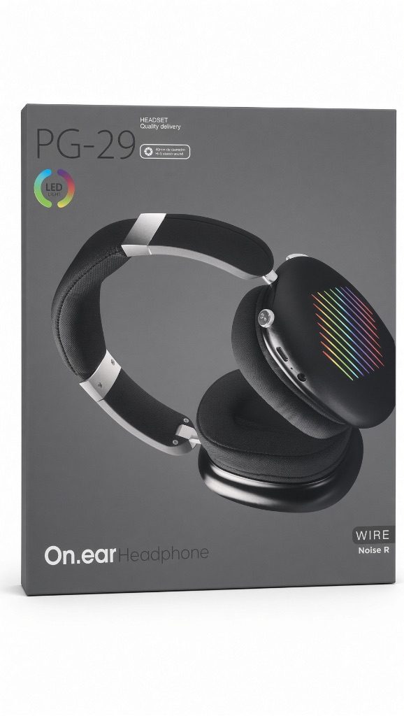 PG-29 LED Wired On-Ear Headset