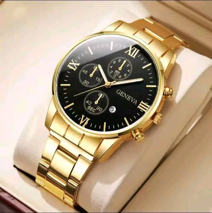 Gold Geneva Luxury Wristwatch
