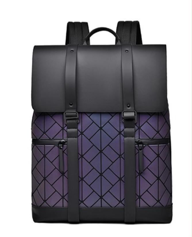Purple Geometric Luxury Backpack 🎒💜